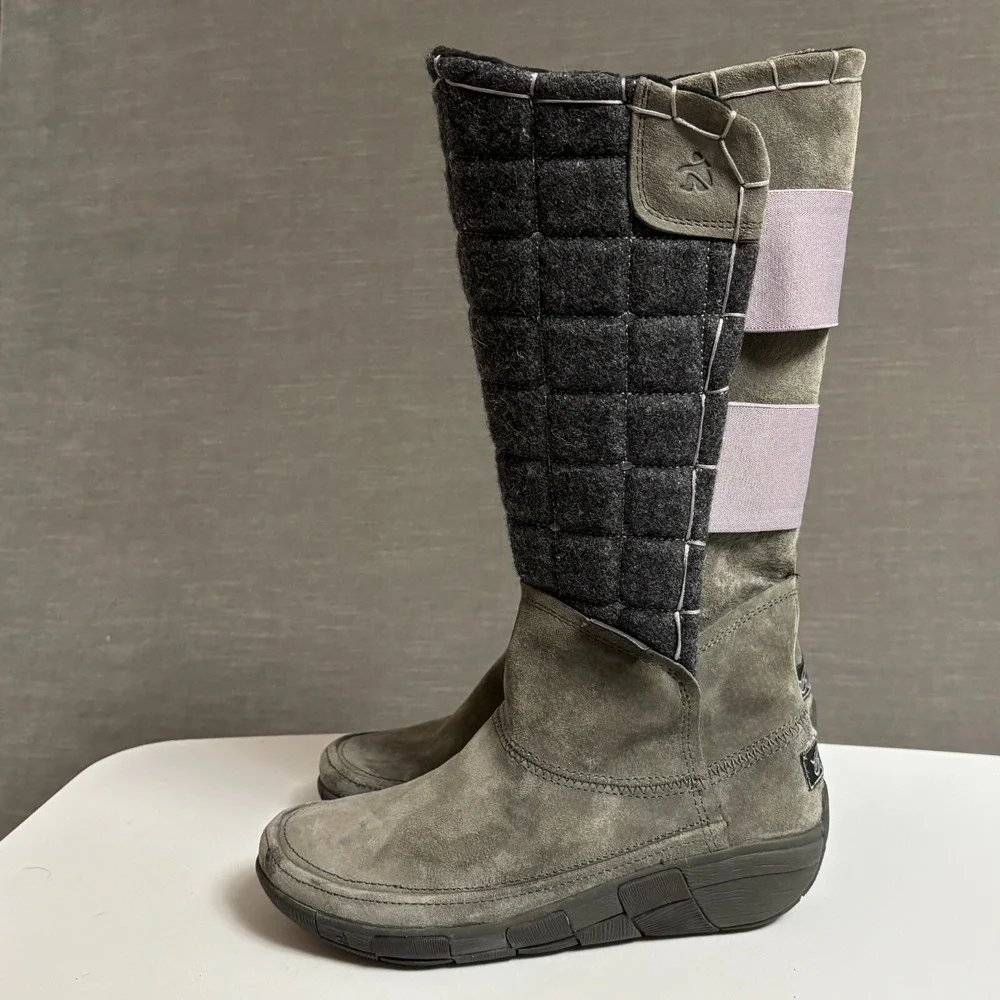 Cushe Boots 6 Gray Suede Tall Quilted Waterproof Winter Snow Comfort Outdoors‎